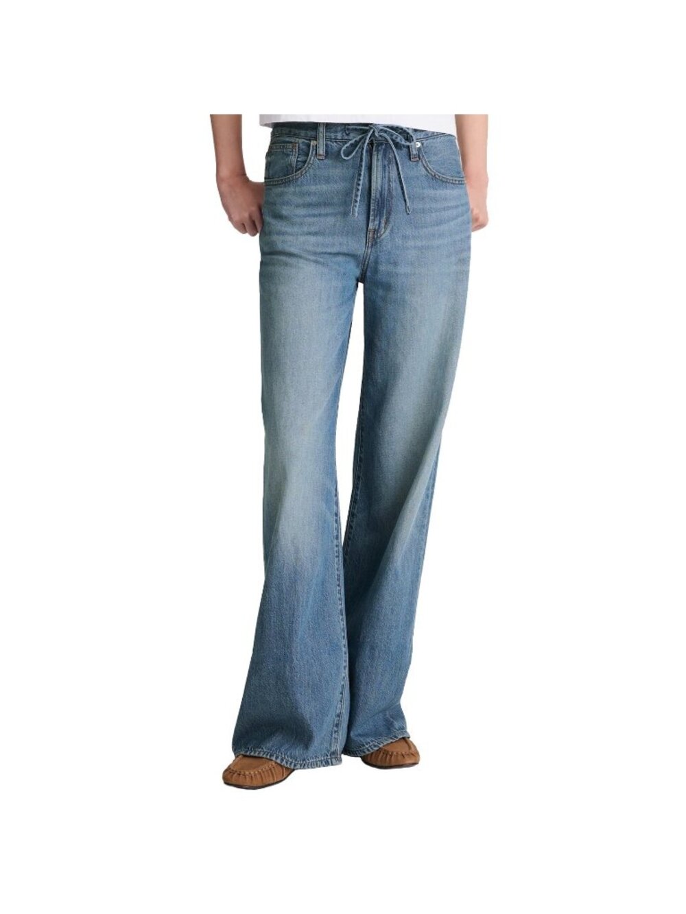 Madewell The Ultimate Wide Leg Drawstring Airy Denim Jeans Size 24P X 27